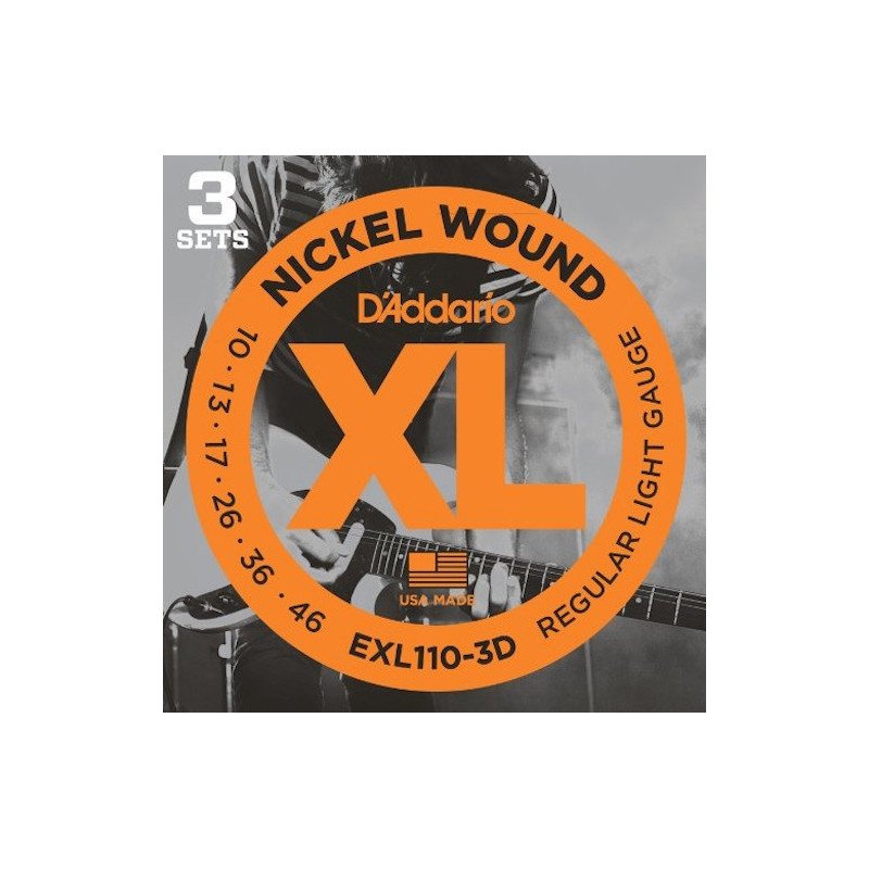 D'ADDARIO EXL110-3D Pack de 3 Encordados para guitarra eléctrica