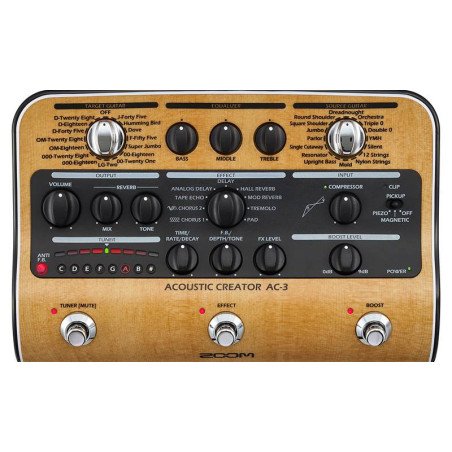 Pedalera Multi efectos Zoom Ac-2 para instrumentos acústicos