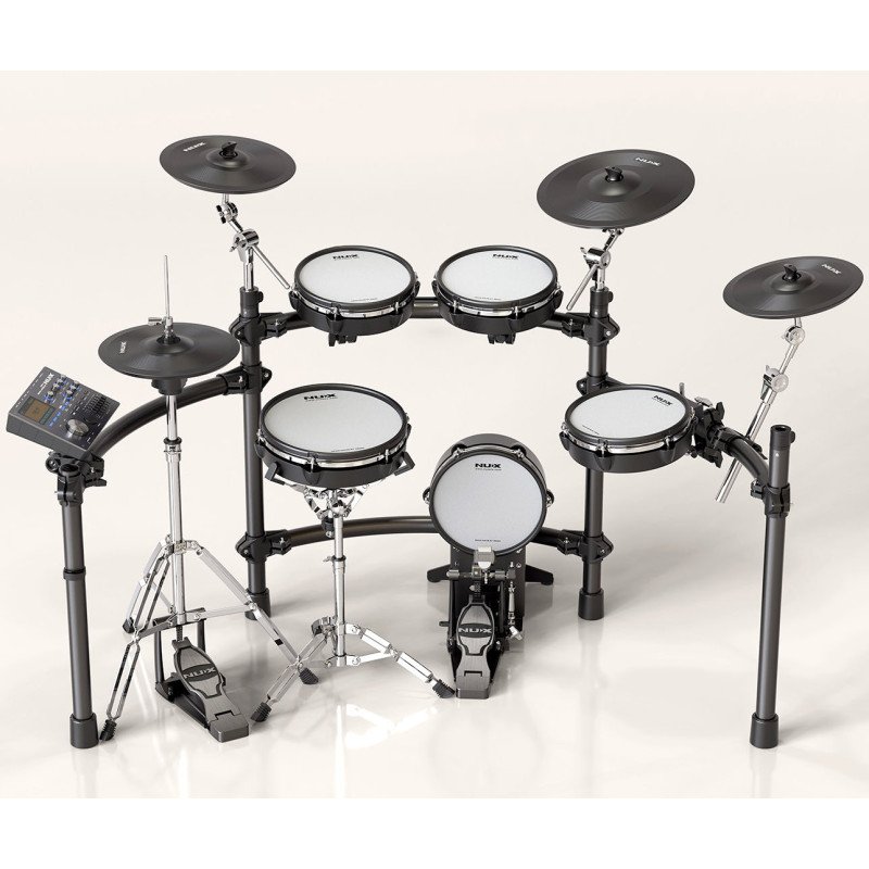 Batería electrónica Nux Dm-8 con pads de malla y soporte hats