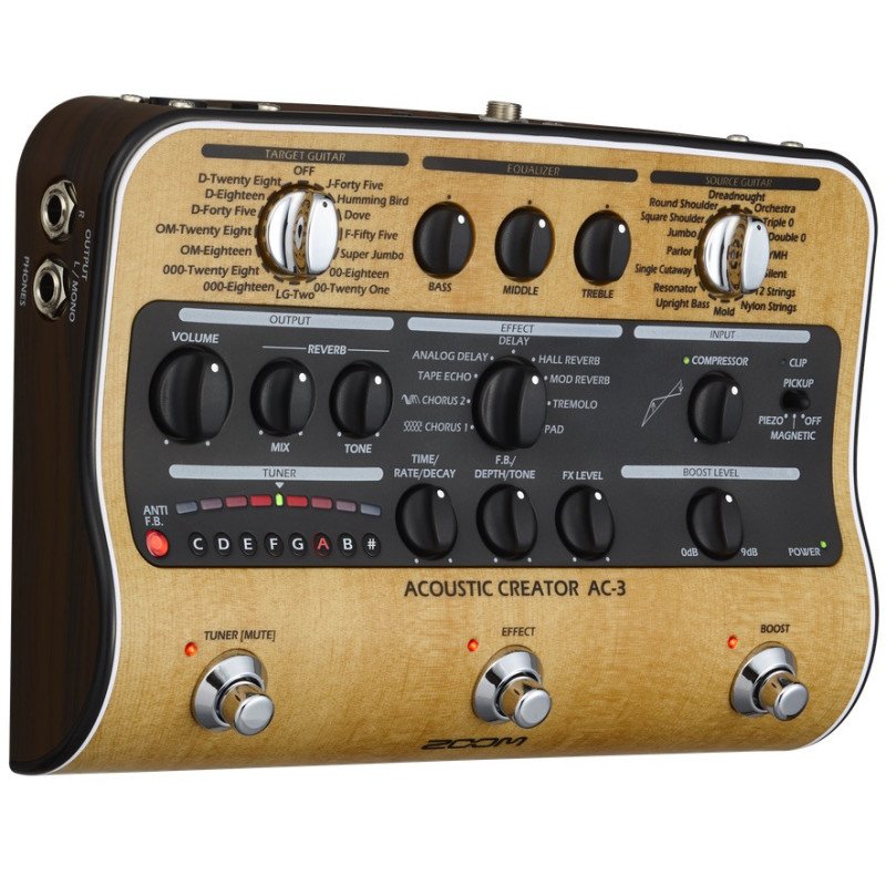 Pedalera Multi efectos Zoom Ac-2 para instrumentos acústicos