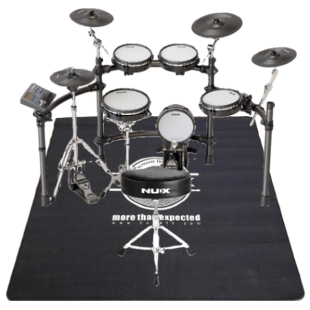 Kit Batería Electrónica NUX DM-8 con Silla y Tapete: Sensación Realista, Sonido Excepcional