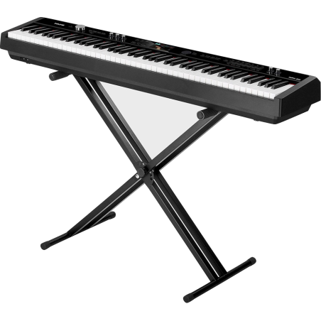 KIT Piano Digital NUX NPK-20 BK + Atril GUITO GKS-01 en doble X