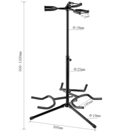 ARTINY JYC-J-L3 Atril para 3 guitarras o bajos
