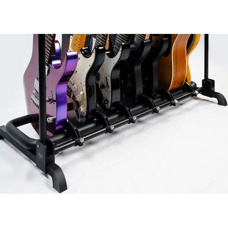 GUITTO GGS-11: Soporte multi-instrumento plegable y portátil para 7 guitarras