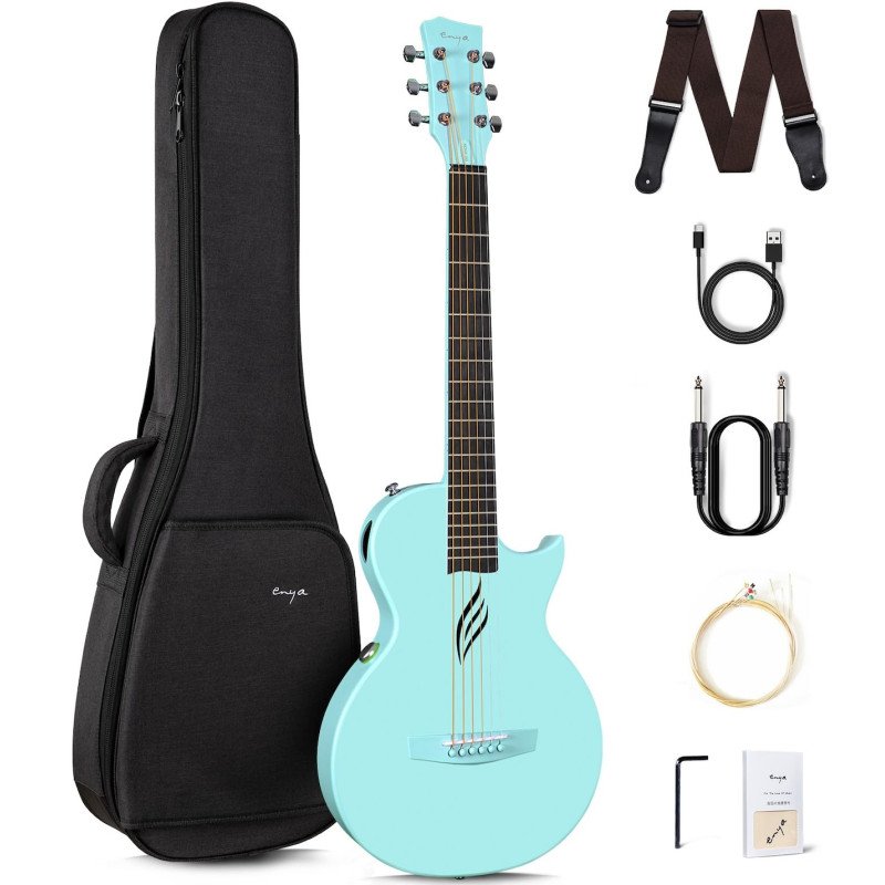 Enya Nova Go SP1 BL: Guitarra acústica-eléctrica de fibra de carbono negra, ligera y duradera