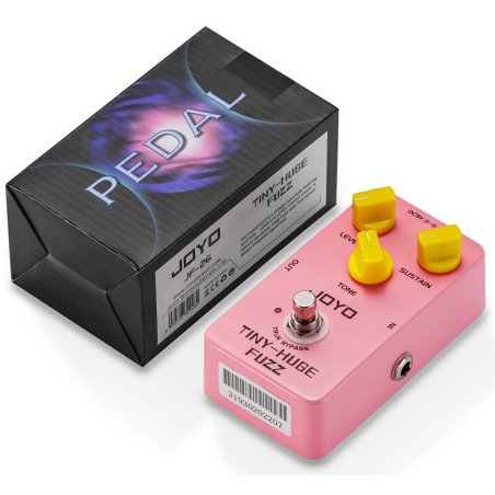 Pedal Joyo Tiny-Huge Fuzz JF-26: Fuzz con un sonido potente y agresivo. Ideal para rock, punk y stoner. Compacto y accesible.