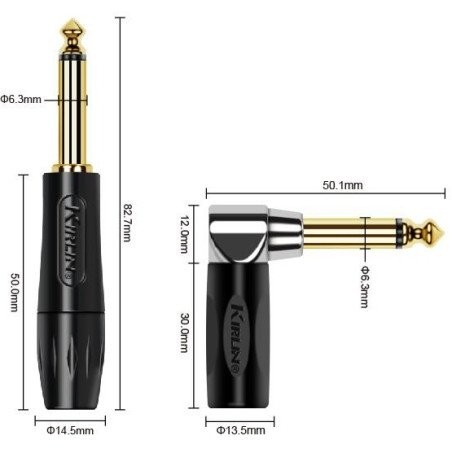 KIRLIN IPK-222BFGL-9.15M/PUE Cable entorchado profesional plug aleación oro