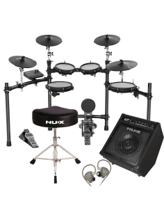 Kit batería electrónica NUX DM-310 PLUS con monitor, silla y audífonos
