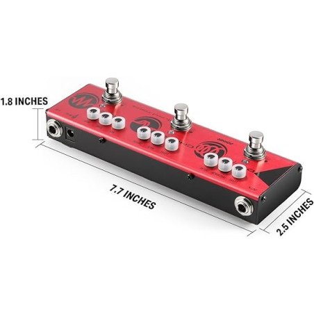 Donner Alpha Force EC963 – Pedal Multiefectos para Guitarra con Distorsión, Chorus y Delay
