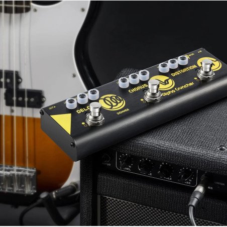Donner EC962 Alpha Cruncher – Pedal Multiefectos con Distorsión, Chorus y Delay