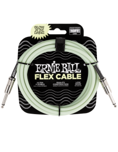 Cable Ernie Ball P06436 3 metros Glow in the Dark para guitarra y bajo
